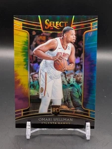 2018 Panini Select Concourse Tie-Dye Prizm /25 Omari Spellman #99 Rookie RC - Foto 1 di 4