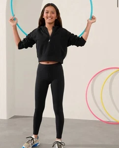 ATHLETA GIRL HIGH RISE POWERVITA CHIT CHAT TIGHT LEGGING in Black Size 12 Large - Picture 1 of 8