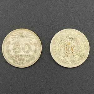 two .720 silver 50 centavos 1920 & 1921 - Picture 1 of 8