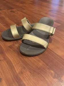 Olukai Kipuka Adustable Dbl Strap Comfort Sandal Slides Gold & Brown Women’s 7 - Picture 1 of 10
