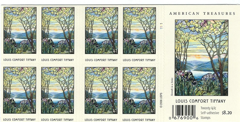 Scott# 4165...41 Cent...Tiffany Stained Glass...Unfolded 2 Sided  Booklet of 20 - Image 1 of 1