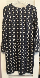 BODEN US Größe 10R Mod Geo blau schwarz Ponte Strick Etuikleid Arbeit Business L/S SCHÖN! - Bild 1 von 10
