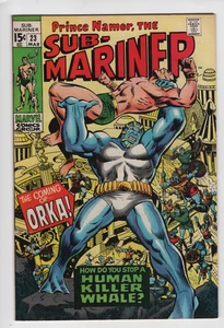 Sub-Mariner #23 1970 grado medio superior, primera aplicación Okra, arte Marie Severin - Imagen 1 de 3