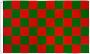 Red & Green Checkered 3x5ft Poly Flag Auto Checkered Racing Dealership Flag - Picture 1 of 4
