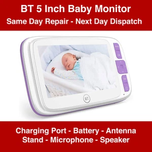 Monitor de bebé BT Smart 5 pulgadas SERVICIO DE REPARACIÓN puerto de carga antena de batería 6800 - Imagen 1 de 12