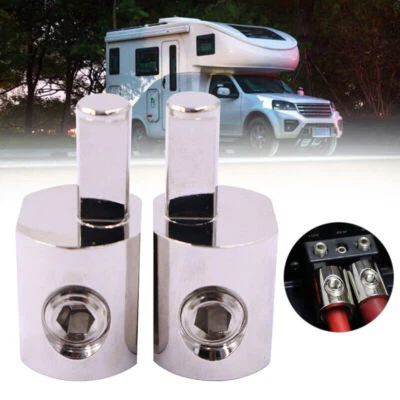 2X Car Audio AMP 1/0 Gauge To 4 Gauge Pin AWG Power Terminal Input Wire Reducer - Image 1 of 4