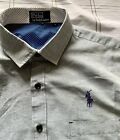VTG Light Blue POLO Ralph Lauren Big Emblem Button Long Sleeve Shirt Men's L