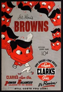 1952 St Louis Browns Detroit Tigers Program and Ticket Stub Pillette 2 Hitter - Picture 1 of 5