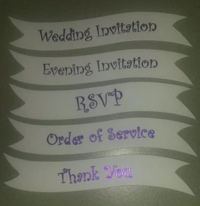 Cadbury Purple Writing - Wavy Edged White Linen Wedding Banner Embellishments - Picture 1 of 6