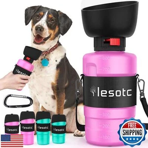 lesotc 2024 Upgraded Portable Dog Water Bowl, 28oz/800ml Leak Proof Foldable  - Picture 1 of 5