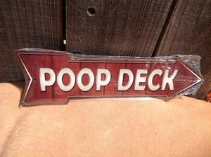 Poop Deck This Way To Arrow Schild Richtung Neuheit Metall 17" x 5" - Bild 1 von 1