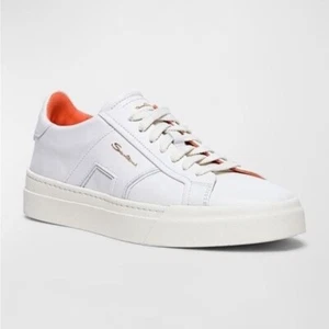 Santoni Men's DBS1 Leather Double Buckle Low-Top Sneakers - Picture 1 of 10