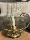 Baldwin Brass Chamber Large Hurricane Lamp Candle Stick Holder Glass Shade