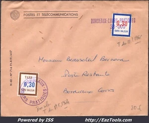 FRANCE FICTIFS N° F170+FT16 SUR LETTRE AVEC CACHET BORDEAUX COURS PRATIQUES - Picture 1 of 2