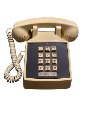 Telephone Touchtone Push Button Comdial Phone Model 2500-AS Beige Vintage - Image 1 of 3