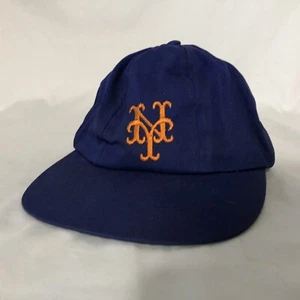 Vintage Orig. 1965 MLB NY New York Mets Union Made Baseball Cap Mütze 6 Panel blau XS - Bild 1 von 18