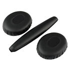 A pair of black ear cushions with head pad for QC3 Quiet Comfort 3 hea P8T5
