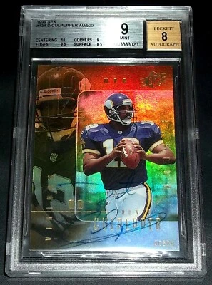 #177/500 BGS 9 Rc Daunte Culpepper Auto 1999 SPX #134 Rookie Signed Autograph 8 - Image 1 of 4
