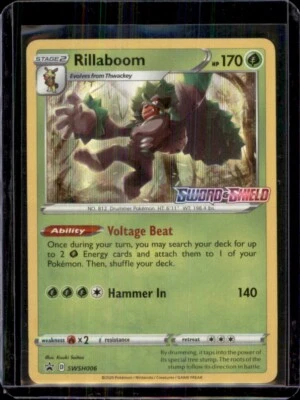 Rillaboom SWSH006 Black Star Promo Sword and Shield Holo Rare Pokemon Card - Image 1 of 2