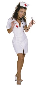 Hot Flash Adult Women Sexy Costume Nurse Fitting Fancy Dress Underwraps - Picture 1 of 1