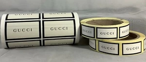 Retail - GUCCI Stickers LOT Roll Of 1000 Large + 2 Rolls 500 Small Gift Wrapping - Picture 1 of 3