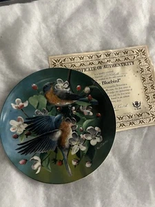 1986 “The Bluebird” Collectors Plate- Kevin Daniels 8.5" #5051G. W/COA - Picture 1 of 3