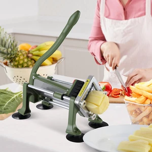 French Fry Cutter Stainless Steel Potato Vegetable Slicer Chopper 3 Blades - Picture 1 of 10
