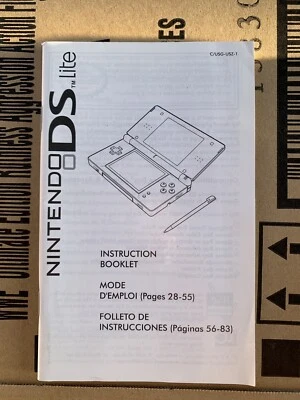 Sistema de consola Nintendo DS Lite manual de instrucciones folleto SOLO inserto C/USG-USZ Foto 1 de 2