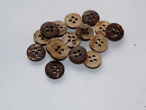 Lote nuevo de 10 botones de cáscara de coco natural veganos reales tallas 7/16 y 3/4 #NC - Imagen 1 de 11