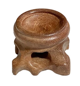 Natural Real Rose Wood Carved Globe Sphere Display Stand Mineral Crystal Fossil - Picture 1 of 14