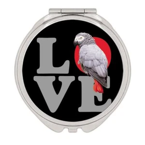 Gift Compact Mirror : Love African Grey Parrot Bird Exotic Animal Cute - Picture 1 of 3