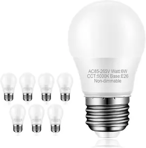8-Pack Ceiling Fan Light Bulbs, 60 Watt Equivalent, Daylight 5000K, E26 Medium B - Picture 1 of 7