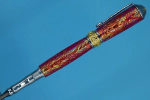 Bolígrafo Broadwell Nouveau Sceptre en cromo y oro de 22kt + ópalo rosa FX - Imagen 1 de 8