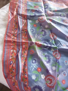 Vintage scarf 26x26 100% Acetate floral made in Japan Scarf - Picture 1 of 8