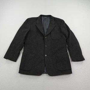 Vintage J Crew Jacket Mens 42L Charcoal Wool Cashmere Blend Sport Coat Oarsman - Picture 1 of 11
