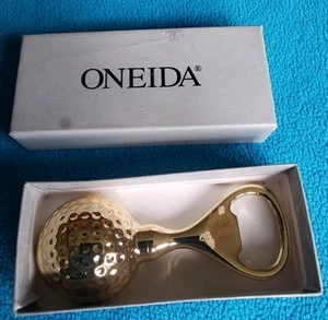 Abridor de botellas de cerveza de pelota de golf de latón macizo ONEIDA NUEVO EN CAJA - Imagen 1 de 5