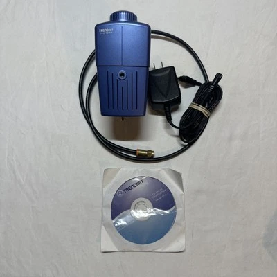 TRENDnet TV-IP100W Security Camera With Power Cable Software - Image 1 of 3