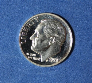 1958 - ROOSEVELT SILBER ONE DIME #P32506 - Bild 1 von 2