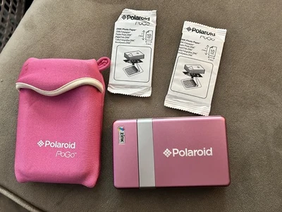 Pink Polaroid PoGo Instant Mobile Thermal Printer w/ Case and 2 Packs of Paper - Image 1 of 2