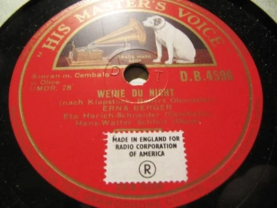 1938 ERNA BERGER OBOUSSIER 3 KLOPSTOCK SONGS Schleif OBOE HARICH SCHNEIDER Harps - Image 1 of 2