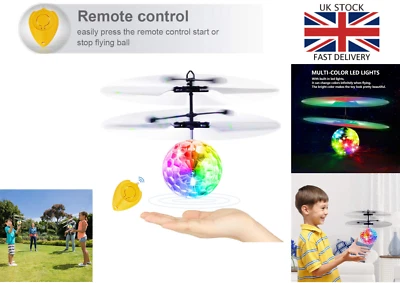 Rechargeable Flying Ball LED Toys, RC Light Up mini Drone,Kids Ideal Summer Gift - Image 1 of 4