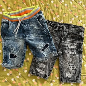Lot Toddler Boys Distressed Streetwear Denim Jeans Size 7 Blue Cult Panyc - Picture 1 of 10