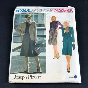 Vogue Vintage Sewing Pattern #2550 Miss Jacket Skirt Blouse Sz 16 Joseph Picone - Picture 1 of 3