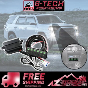 S-Tech 6 Switch System with Relay Center Green Dual LED For 10-13 Toyota 4Runner - Bild 1 von 7