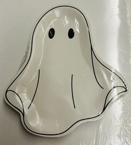 Nuovi 12 piatti di carta fantasma 8" x 7" made in Vietnam Halloween - Foto 1 di 6