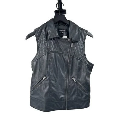 NEW LOOK NWT Faux Leather Moto Vest Size Medium - Image 1 of 4