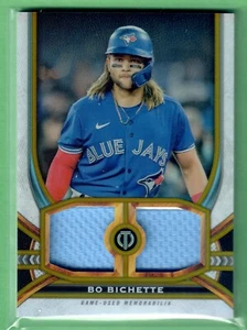 2023 Topps Tribute Bo Bichette Dual Relikt Gold #/75 Jersey Blau Jays SP - Bild 1 von 2