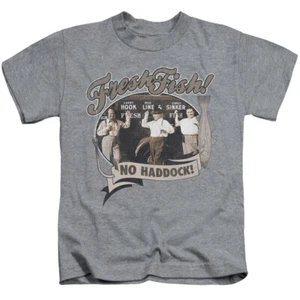 Three Stooges Boys T-Shirt Fresh Fish Heather Tee - Picture 1 of 2
