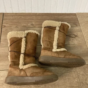 Canterbury New Zealand Unisex 7M 8W Brown Sheepskin Pure Wool Lined Winter Boots - Picture 1 of 12