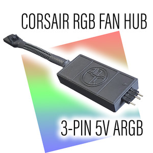 Corsair RGB Fan Hub to Standard ARGB 3-pin 5V Adapter (FULL iCUE CONTROL)